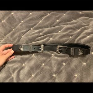 Double Buckle Black Western Belt
